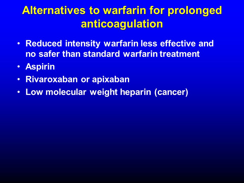 alternative warfarin treatment